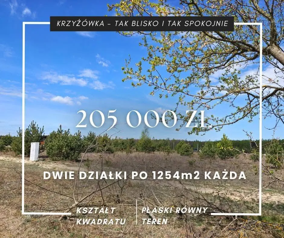 Działka 1250m2 w miejscowości Krzyżówka obok Żyrardowa